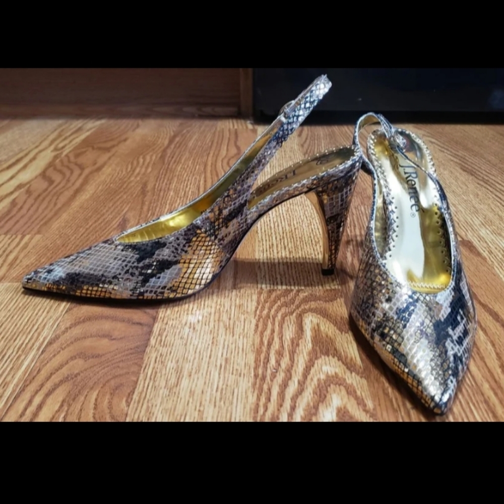 Metallic Reptile Heels
